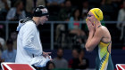 Katie Ledecky and Ariarne Titmus before the 400m race.