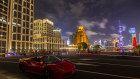 A Ferrari brings some glitz to the bund in Shanghai. 