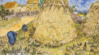 Vincent van Gogh’s 1888 work “Wheatstacks,” to be offered in the dedicated sale “The Cox Collection: The Story of Impressionism,” in New York, November 11, 2021. The watercolor, seized by the Nazis during World War II, is estimated at $US20-million to $US30-million. 