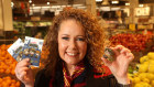Coles chief marketing officer Lisa Ronson with the cardboard Harry Potter collectables 