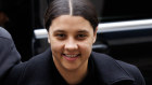 Sam Kerr arriving at Kingston Crown Court, earlier in the trial.