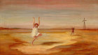 Russell Drysdale’s Children Dancing, 1950, has never been traded at auction before, and comes from a private collection in Melbourne. It carries the highest estimate ($1.3 million to $1.6 million) of all the 91 lots in Deutscher and Hackett’s May 3, 2023 auction of Important Australian and International Fine Art, in Melbourne.
