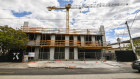 An unfinished Bensons apartment block in Armadale. The home builder has entered voluntary administration.