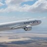 An American Airlines Boeing 777 underway.