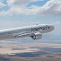 An American Airlines Boeing 777 underway.