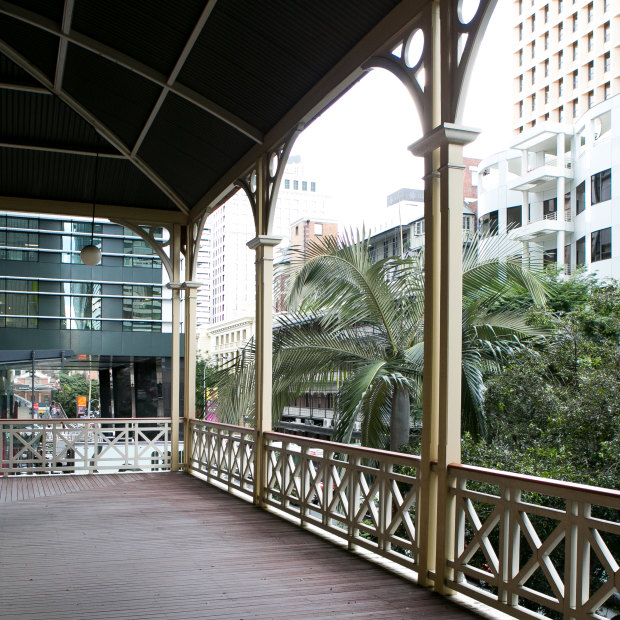 The second-level verandahs of the old building were reinstated in the 1980s during the first refurbishment by the council.