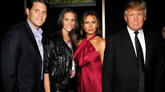 (L-R) David Wolkoff, Stephanie Winston Wolkoff, Melania Trump and Donald Trump attend a Unicef benefit in New York City in 2008.