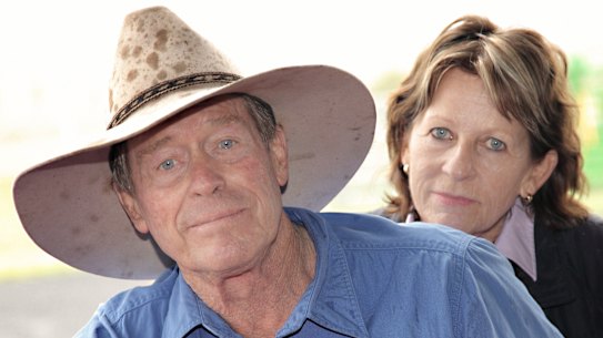 Farmers Frank and Lynn Ashman at their property near the Acland mine.