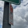 A clearway sign on Waterworks Road at Ashgrove.