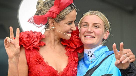 Jamie Melham, right, joins Michelle Payne as the only women to win the Melbourne Cup.