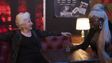 Olympia Dukakis (Anna Madrigal) and Caldwell Tidicue (burlesque club manager Ida Best):  'The hunger for a Bohemian life still exists.'
