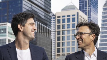 Winners are grinners: Afterpay founders Nick Molnar and Anthony Eisen. 