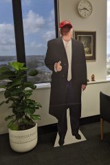 A life-size cut-out of former US President Donald Trump that deputy president Gerard Boyce installed in his office.