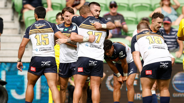 The Brumbies beat the Blues 25-20 to notch Australia’s first win over a Kiwi opponent this year.