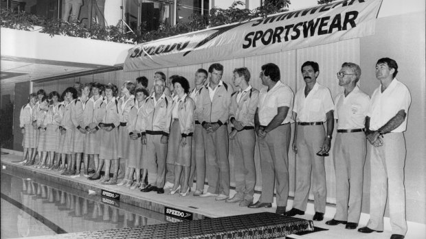 Members of the Australian swimming team for the Los Angeles Olympics, 1984.