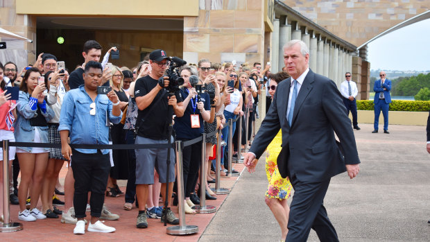 The Duke was met by a small crowd of students at Bond University.