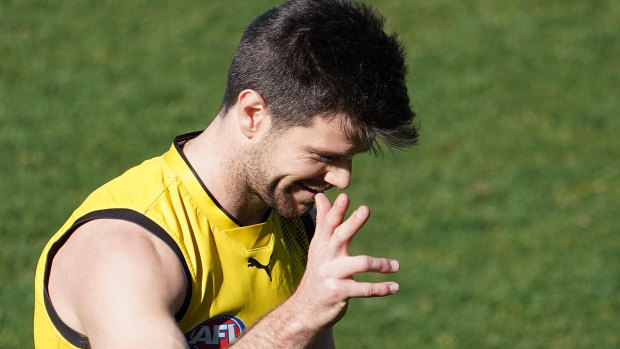 Out: Trent Cotchin won't play against the Bombers.