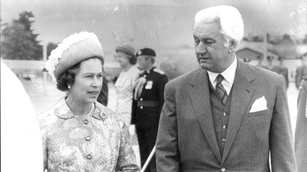 The Queen with governor-general Sir John Kerr in 1977.