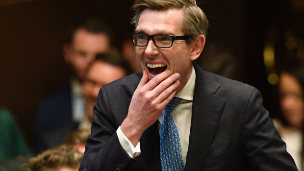 A rattled Treasurer Dominic Perrottet was heckled by members of the public gallery during Tuesday's question time. 