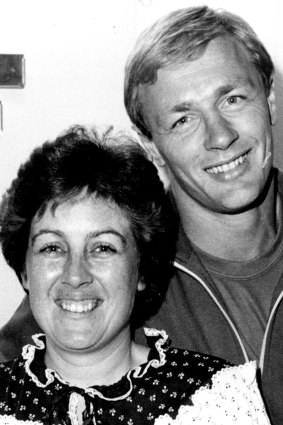 All Smiles: Brian Johnson and wife Karen in 1984.