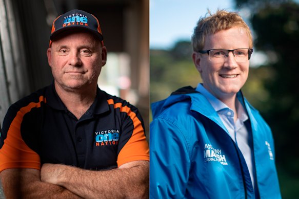 One Nation candidate Darren Hercus and the Liberal Party’s Anthony Marsh.