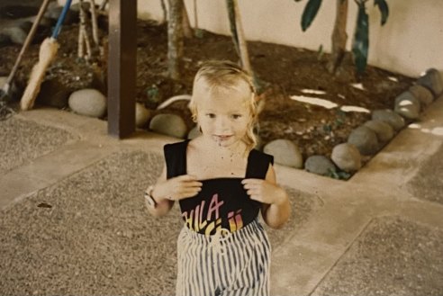 Anna, aged 4, on a family holiday in Fiji, before her tomboy years kicked in.