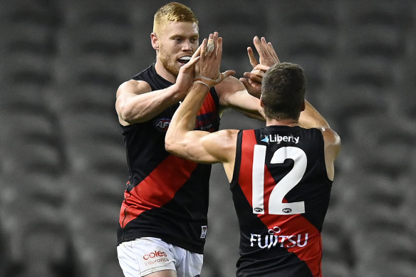 Peter Wright celebrates one of his seven goals. 