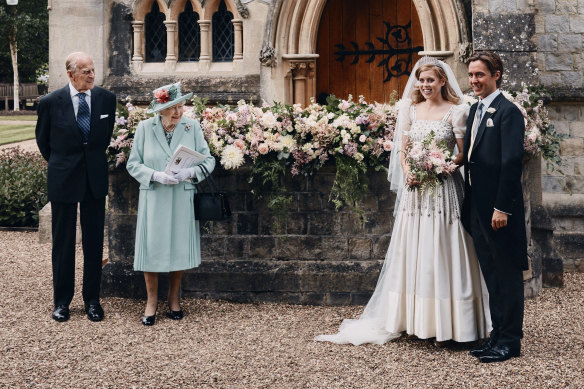 Princess Beatrice and Edoardo Mapelli Mozzi alongside the Queen and Prince Philip.