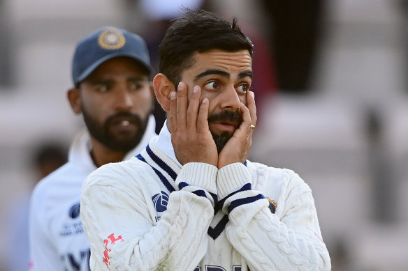 A downcast Virat Kohli on the final day.