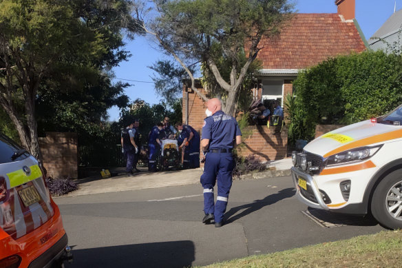 Emergency services were called to Neutral Street in North Sydney following reports of a stabbing. 