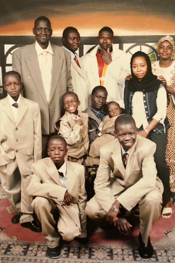 Bol (at far left), aged 10, with his family shortly before they moved to Australia. 