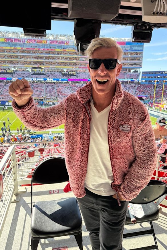 Proof that media lawyer Justin Quill made it to the Super Bowl. Just.