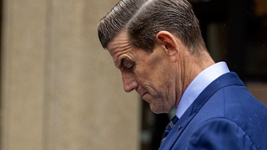 Ben Roberts-Smith, seen here outside court last year, is in custody in Sydney, charged with five counts of war crimes-murder.