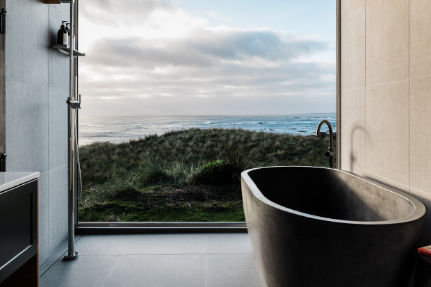 There are two lodges at King Island’s Kittawa Lodge, both positioned for cinematic ocean and sunset views.