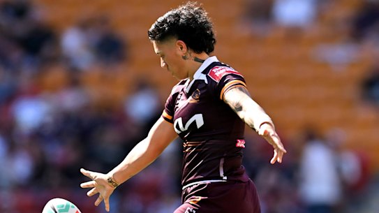 Gayle Broughton in action for the Broncos.