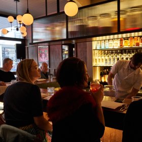 Sit at the bar and soak up the buzz.
