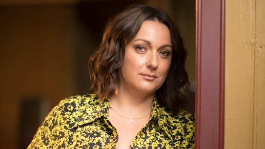 Comedian Celeste Barber backstage at the Virgin Australia Melbourne Fashion Festival on Wednesday. 