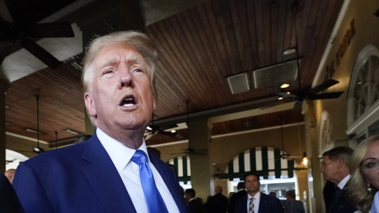 Former President Donald Trump visits Café du Monde in New Orleans.