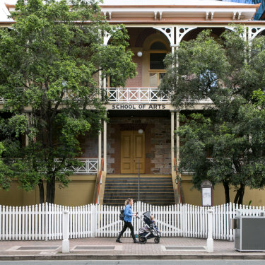 The 1860s-era Brisbane School of Arts building is being restored by Brisbane City Council, overseen by councillor Peter Matic.