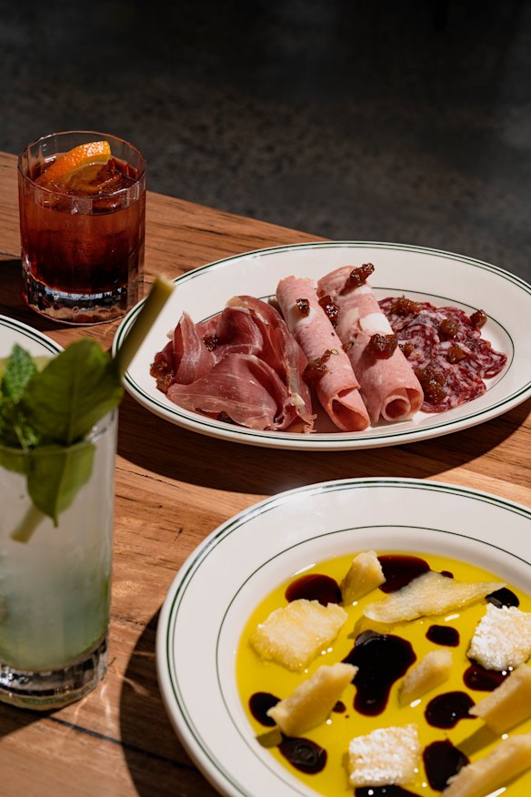 Charcuterie is on the bar snacks menu.
