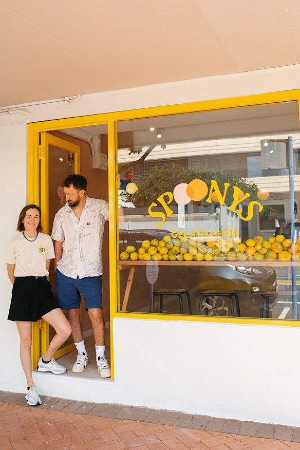 Spoony Gelato Shop owners Julia and Dan Hughes.