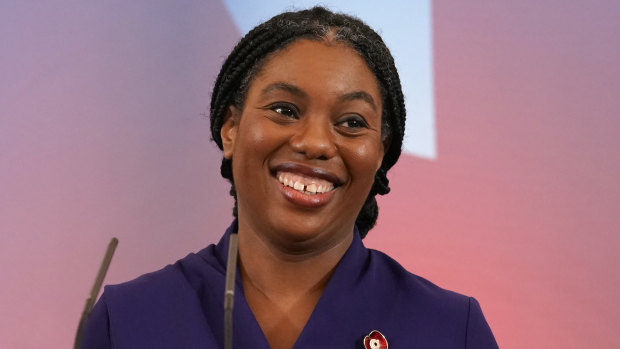 Kemi Badenoch speaks after being elected as the new leader of the opposition Conservative Party.