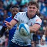 SUVA, FIJI - MAY 16: Teddy Wilson of the Waratahs passing the ball during the round 14 Super Rugby match between Fijian Drua and NSW Waratahs at HFC Bank Stadium, on May 16, 2026, in Suva, Fiji. (Photo by Pita Simpson/Getty Images)