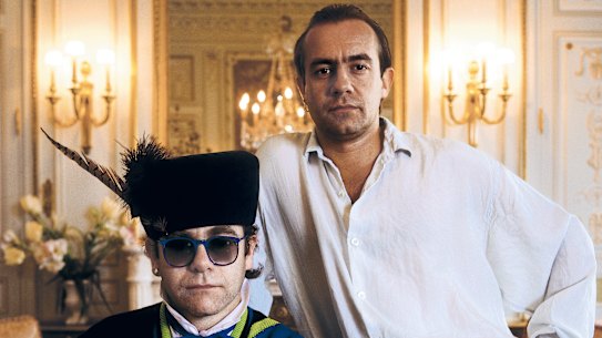 Bernie Taupin and Elton John, circa 1985.