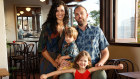 Restaurant owner Joel Rees and Danielle Almeida with their children Flora (5) and Icaro (3).