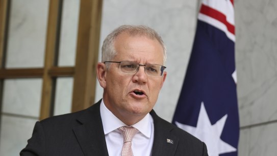 Scott Morrison addresses the media at Parliament House on Thursday.