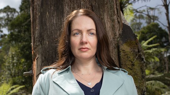 First time novelist Kerryn Mayne in the Dandenong Ranges, where her book is set.