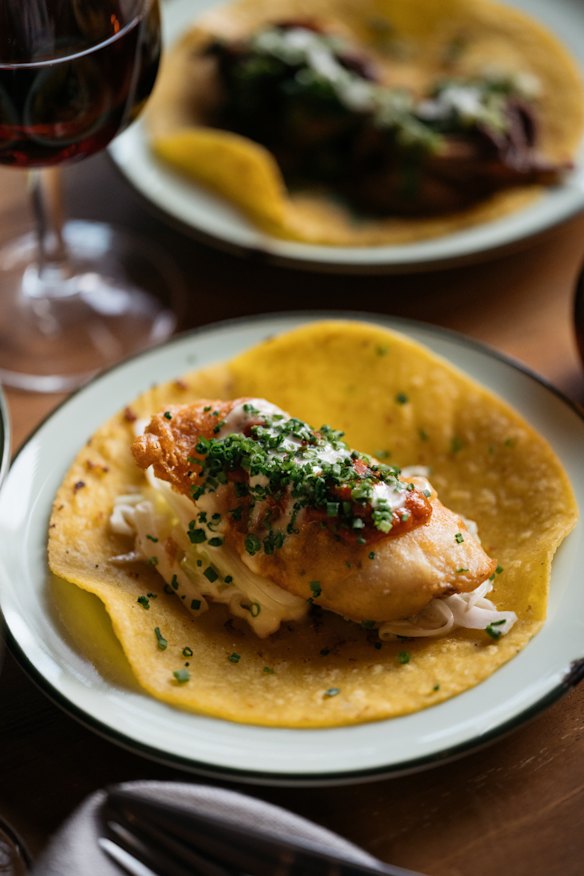 Fried cod &amp; chipotle crema.