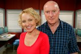 Joy Smithers as Bridget and Ray Meagher as Alf Stewart in the TV series Home And Away.