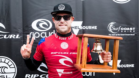 No fairytale ending: Mick Fanning  came second in the final of the Rip Curl Pro at Bells Beach on Thursday.